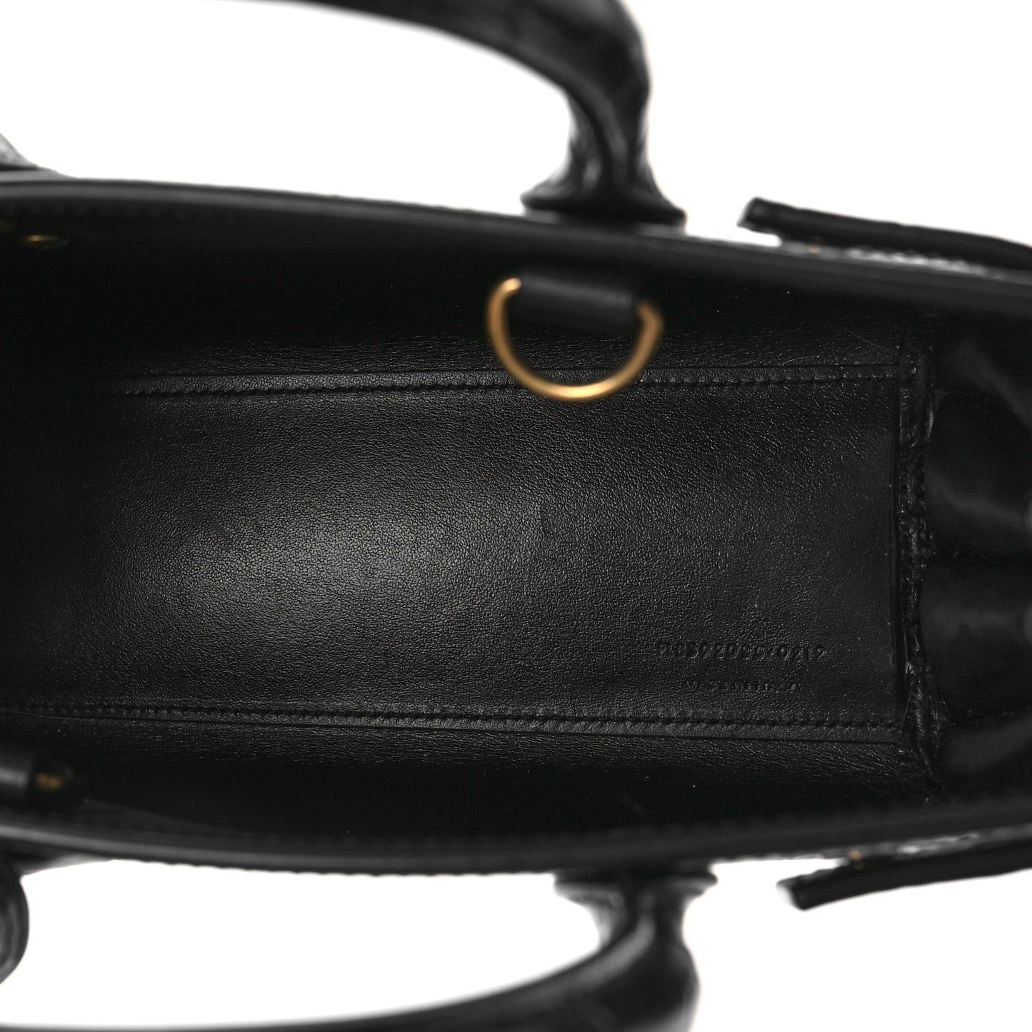 Calfskin Crocodile Embossed Nano Sac De Jour Black
