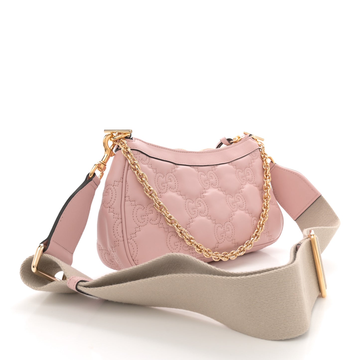 Calfskin GG Matelasse Chain Handbag Perfect Pink Natural