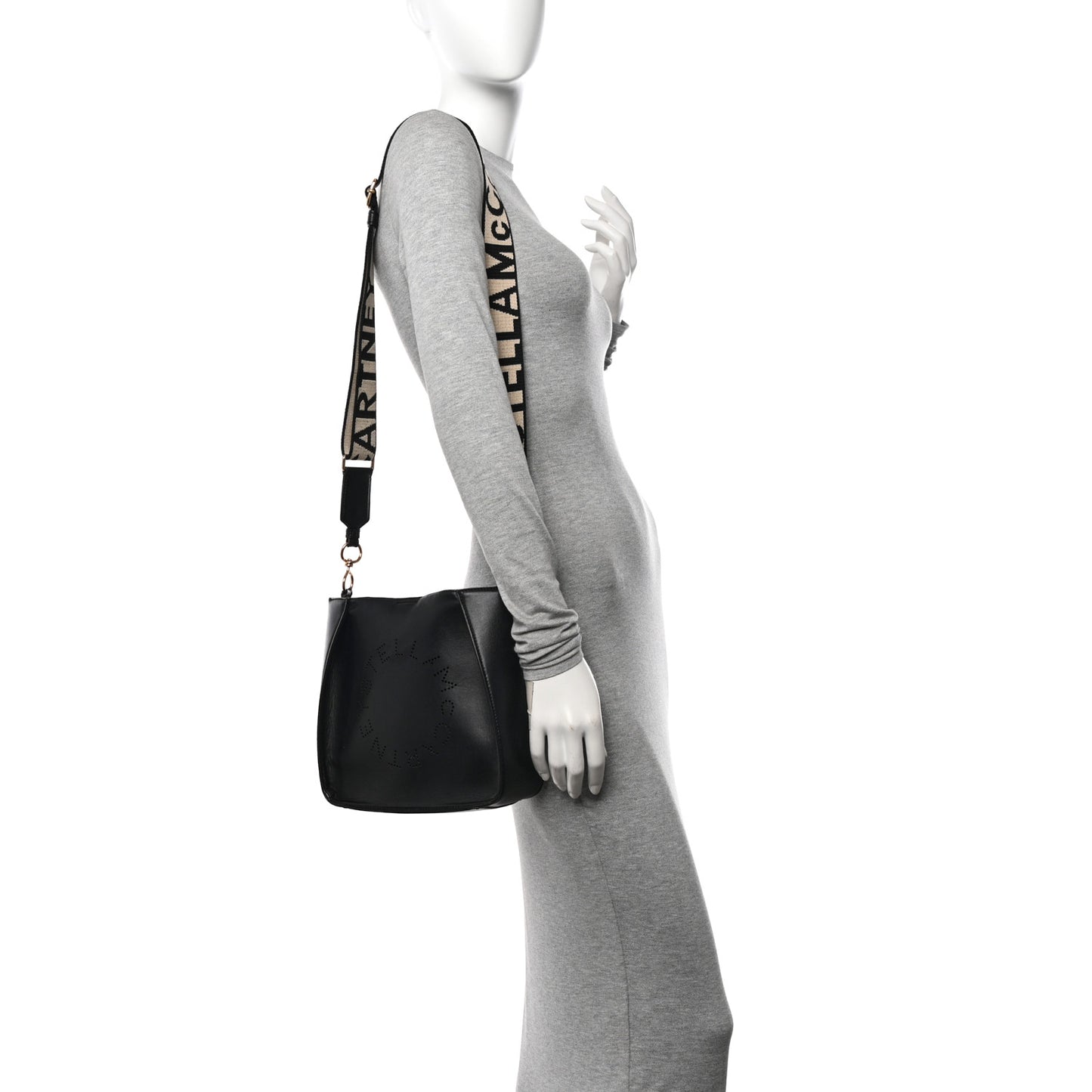 Eco Alter Nappa Perforated Logo Mini Crossbody Black