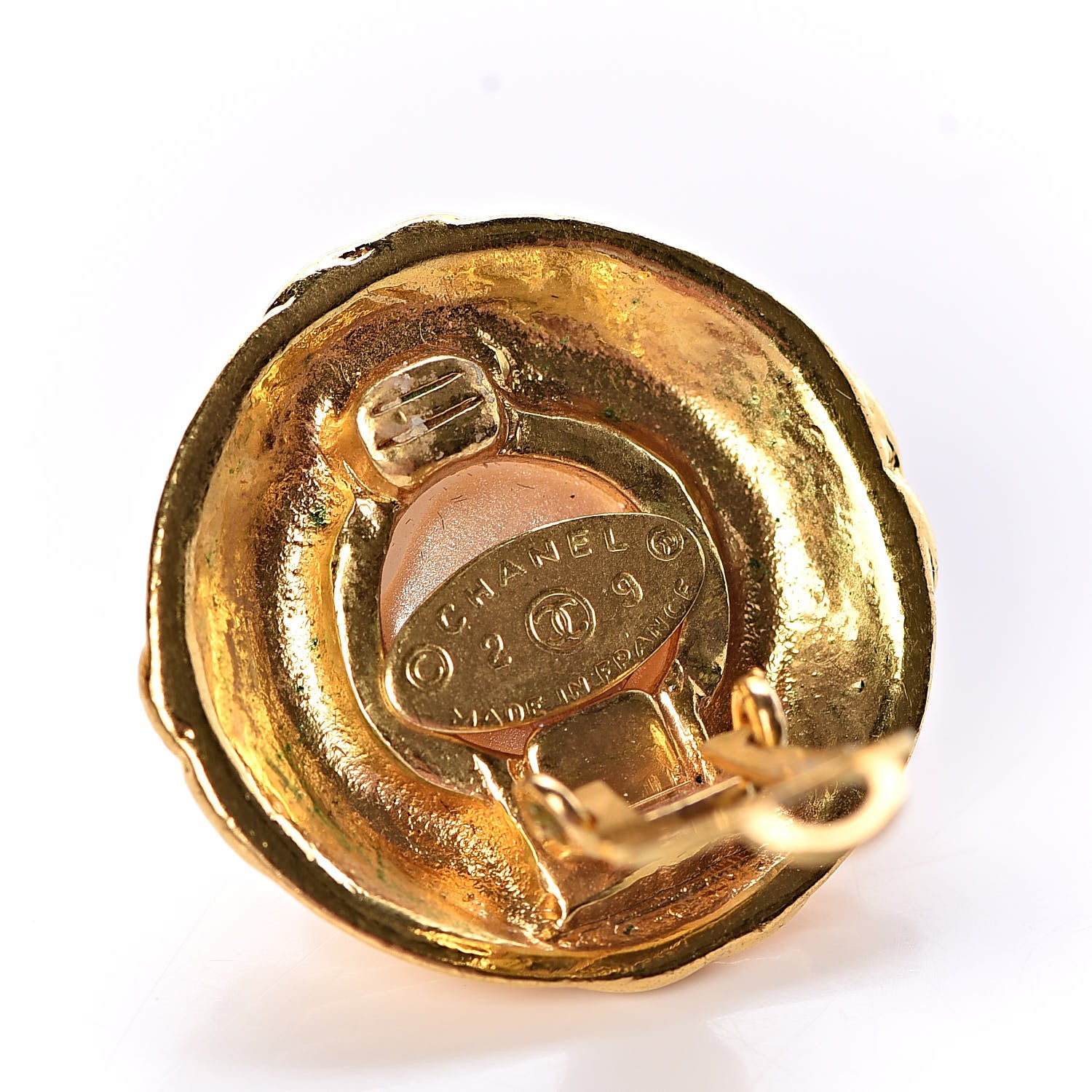 Chanel Pearl Clip On Earrings Gold 5 of 5