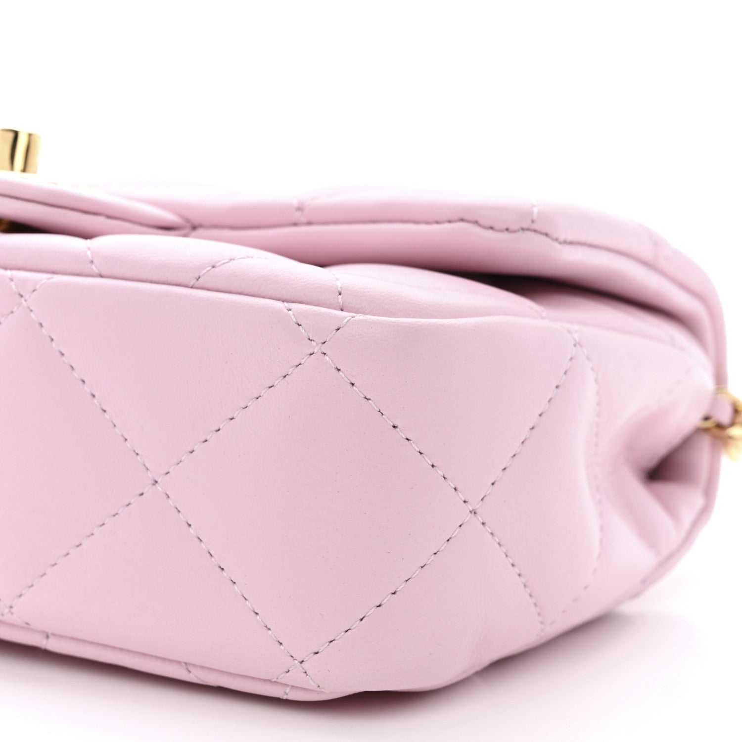 Chanel Lambskin Resin Quilted Top Handle Flap Light Pink 10 of 10