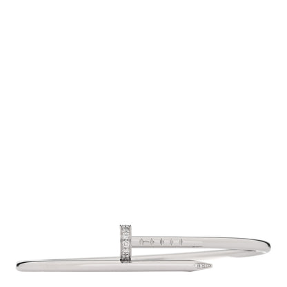 Cartier 18K White Gold Diamond Small Juste Un Clou Bracelet 15 1 of 5