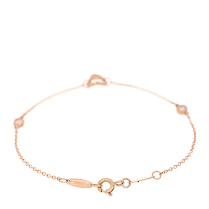 Tiffany 18K Rose Gold Diamond Elsa Peretti Diamonds by the Yard Open Heart Bracelet 2 of 4