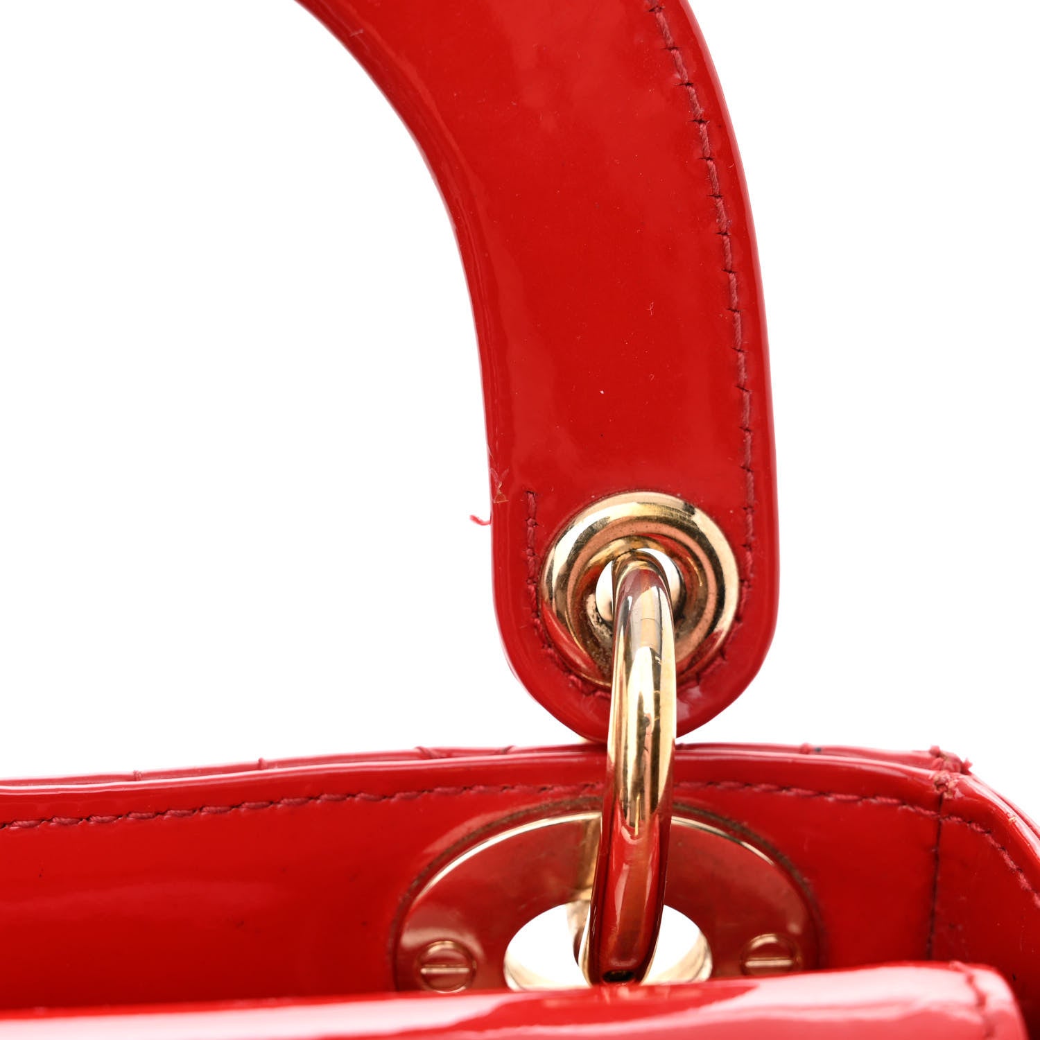 Christian Dior Patent Cannage Mini Lady Dior Red 10 of 14