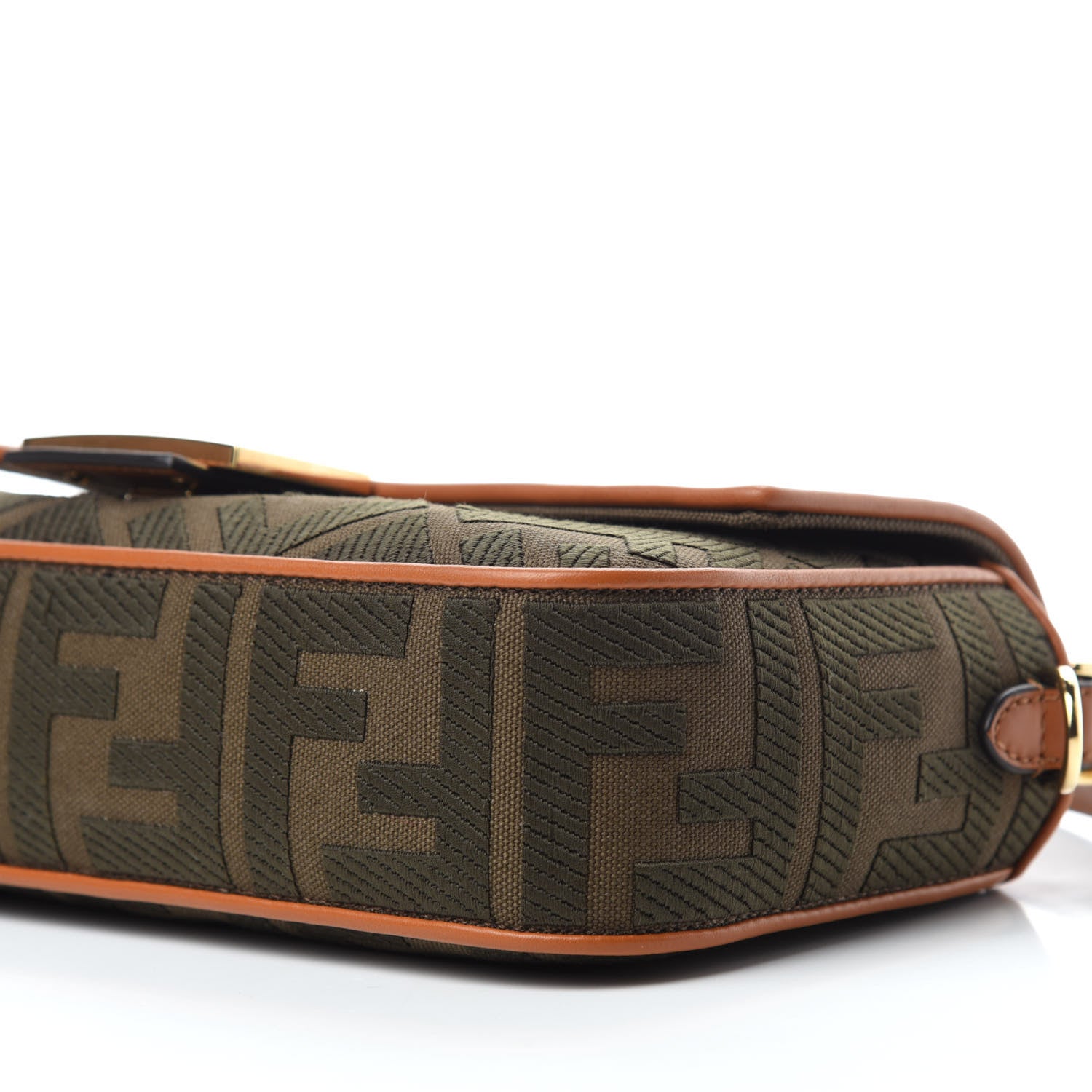 Fendi Canvas Vitello King FF Embroidered Baguette Amazzonia Cuoio 7 of 10