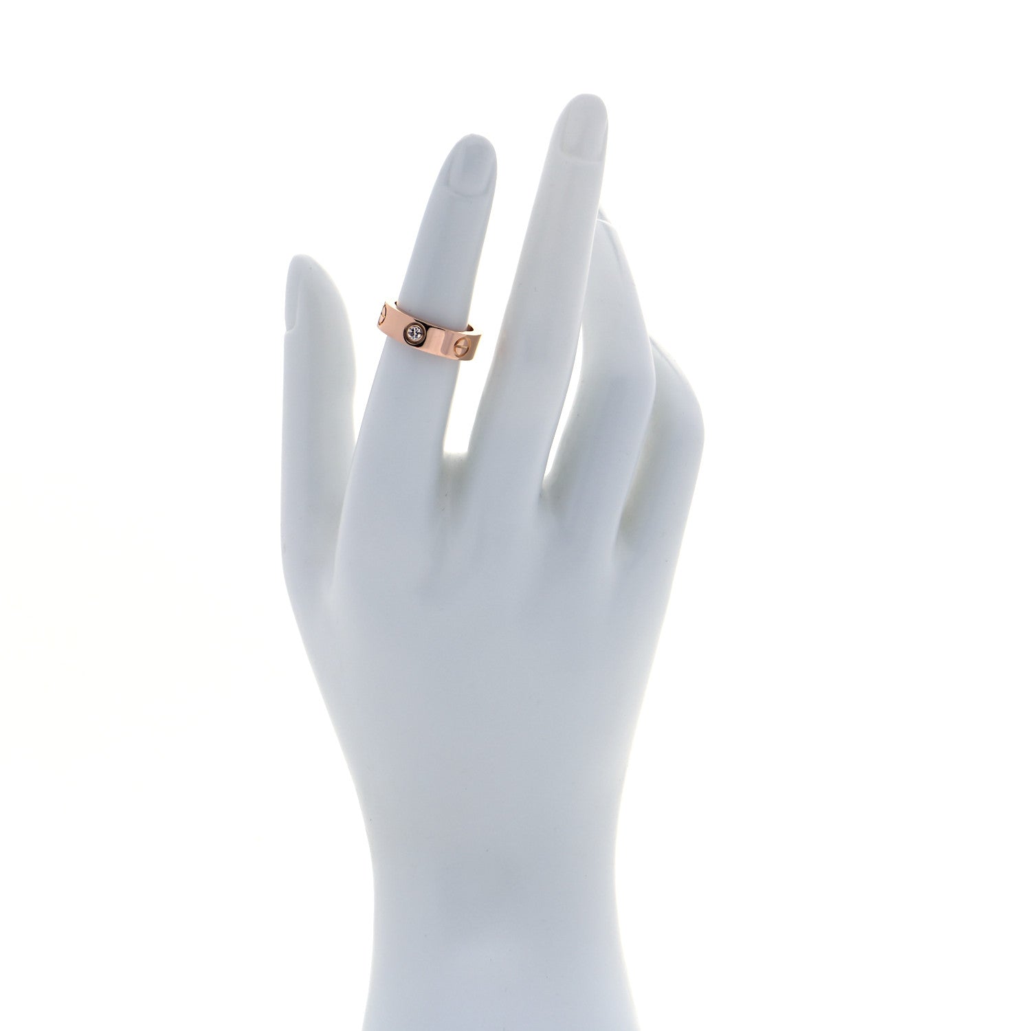 Cartier 18K Pink Gold 3 Diamond 5.5mm LOVE Ring 50 5.25 2 of 5