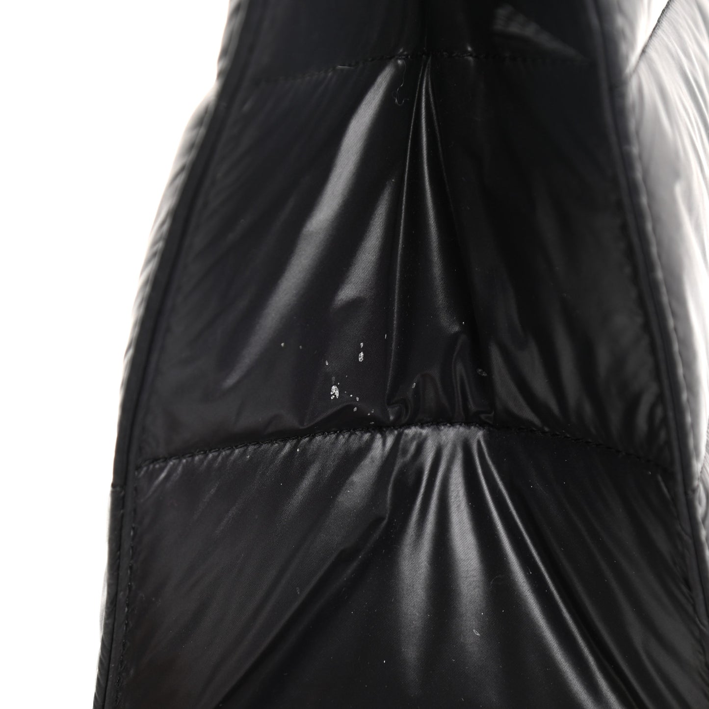 Nylon Medium Puff Shopping Bag Black