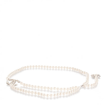 Chanel Pearl CC Double Strand Belt Silver 1 of 5