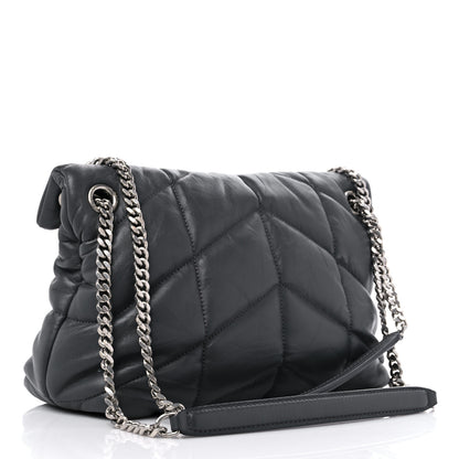 Saint Laurent Lambskin Quilted Small Loulou Puffer Monogram Chain Satchel Storm 2 of 11