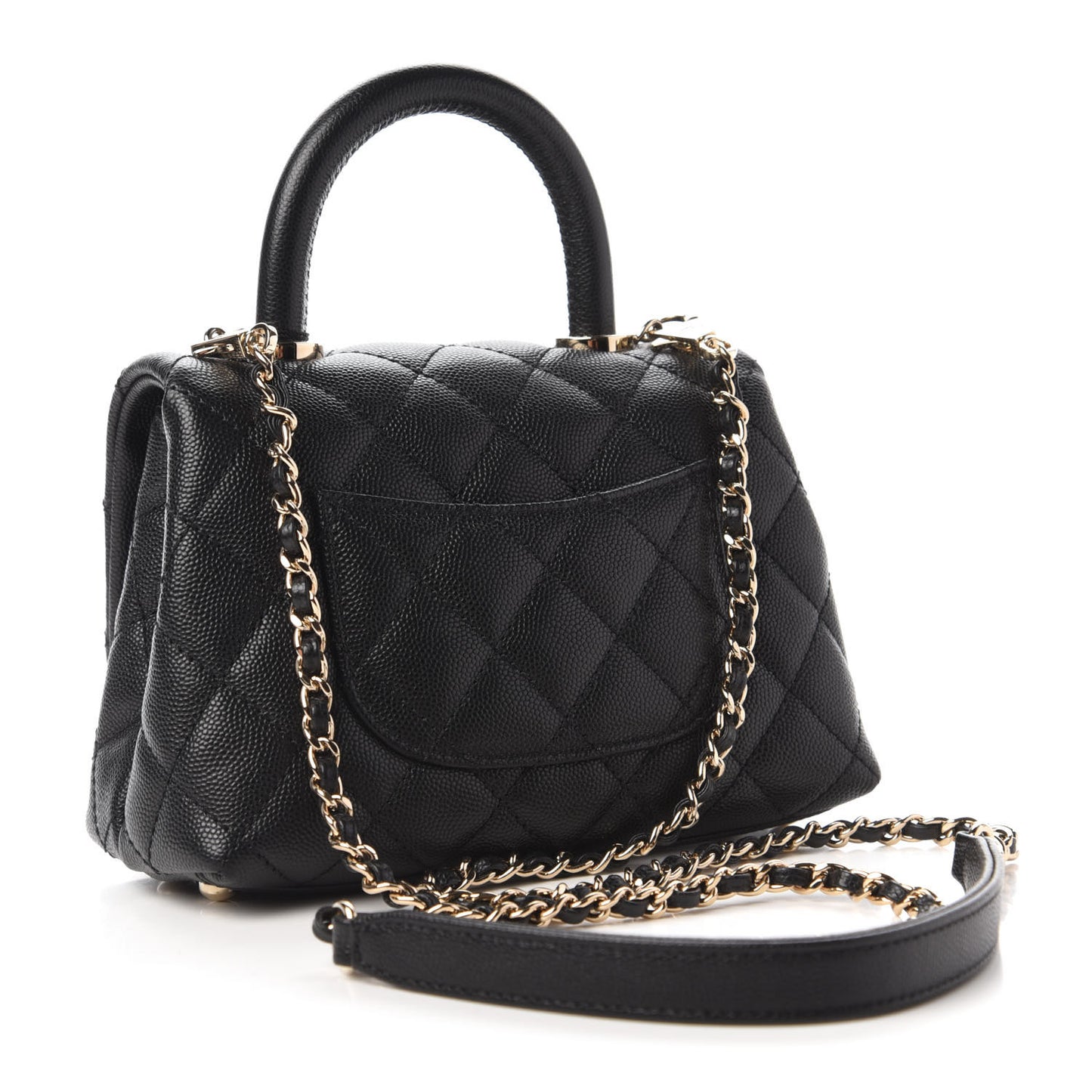 Caviar Quilted Extra Mini Coco Handle Flap Black
