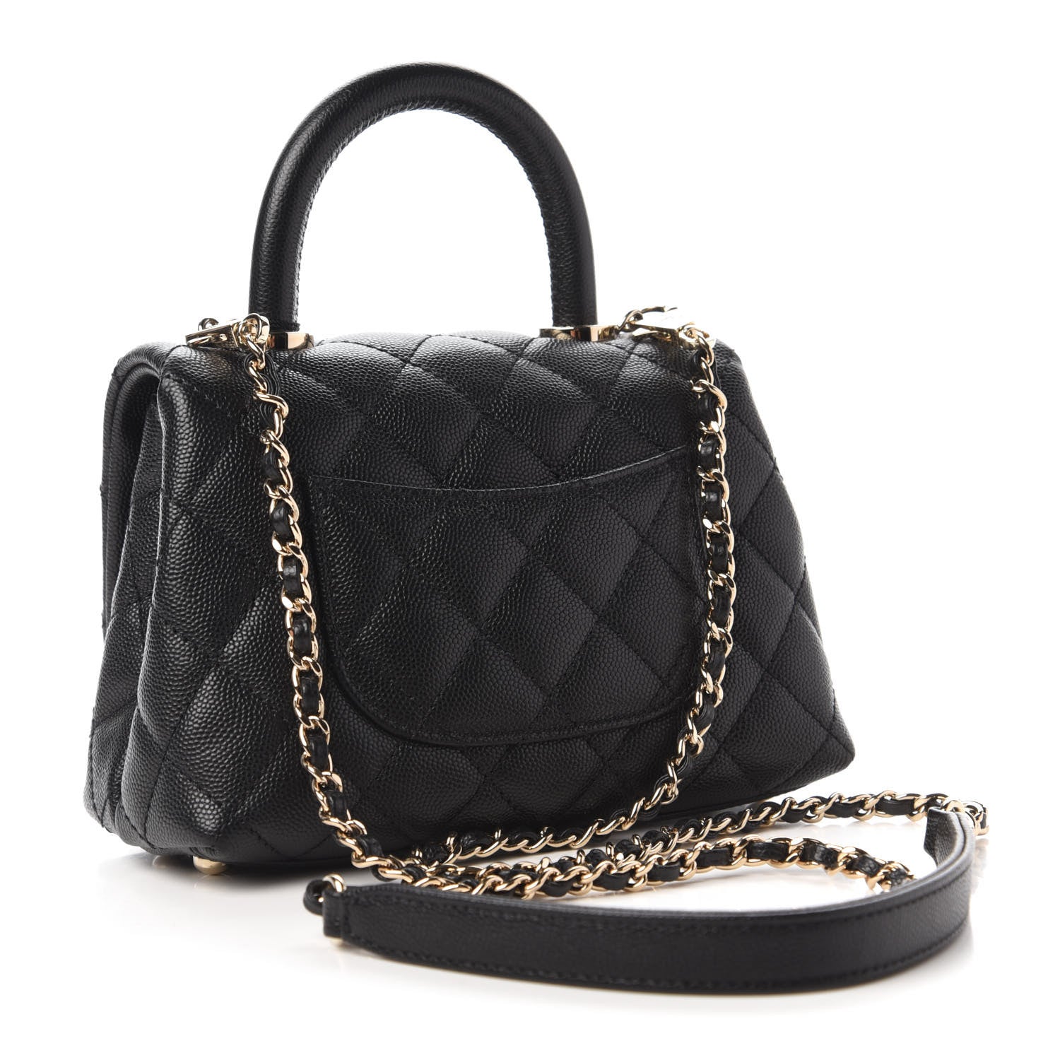 Chanel Caviar Quilted Extra Mini Coco Handle Flap Black 3 of 10