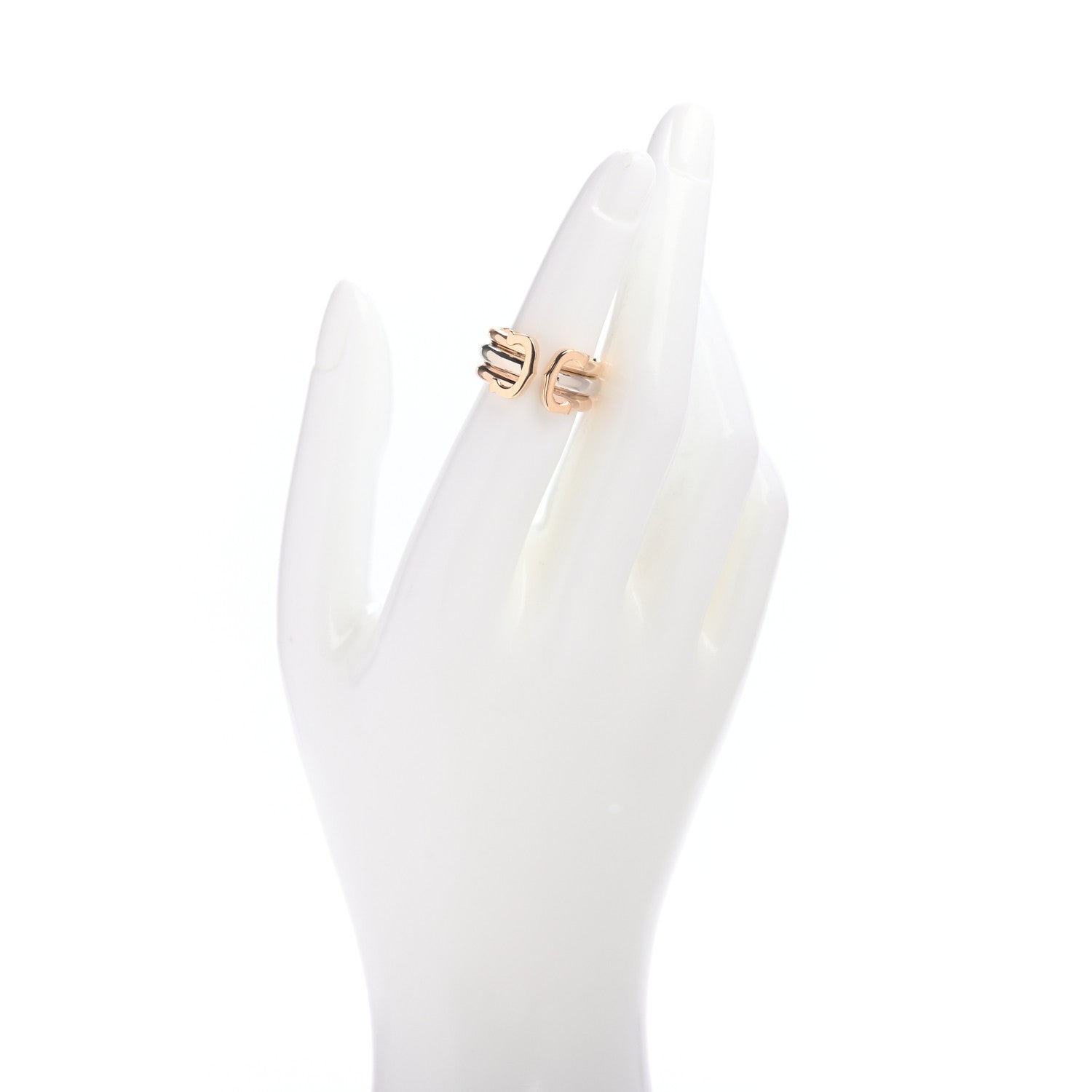 Cartier 18K Pink Yellow White Gold 8mm C De Cartier Ring 49 4.75 2 of 5