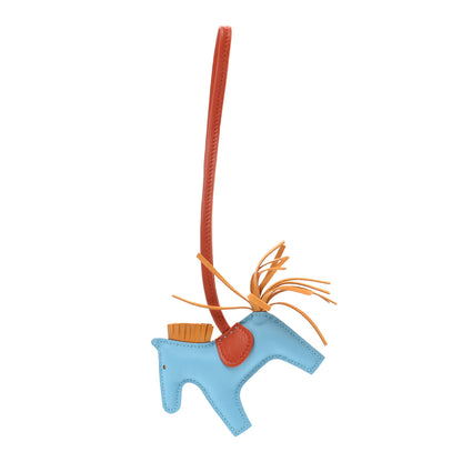 Hermes Milo Lambskin Grigri Rodeo Horse Bag Charm PM Celeste Naturel Bouton D'Or Cornaline 1 of 4