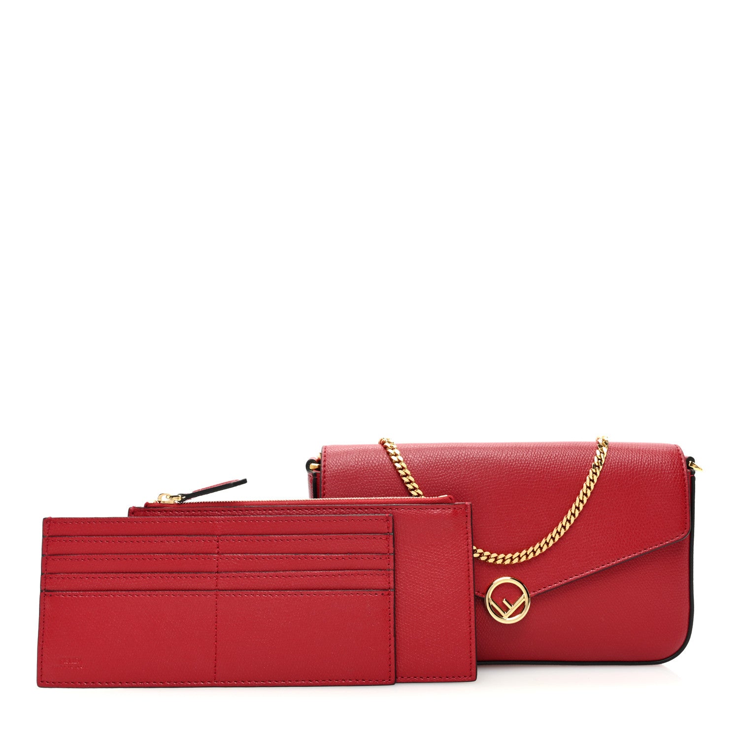 Fendi Vitello Cruise F is Fendi Envelope Wallet on Chain with Pouches Fragola 4 of 11