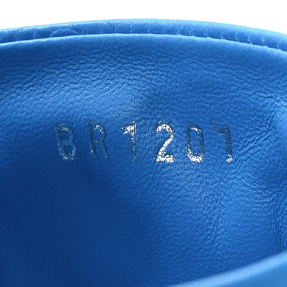 Louis Vuitton Lambskin Embossed Monogram Revival High Heel Mules 38 Blue 8 of 9