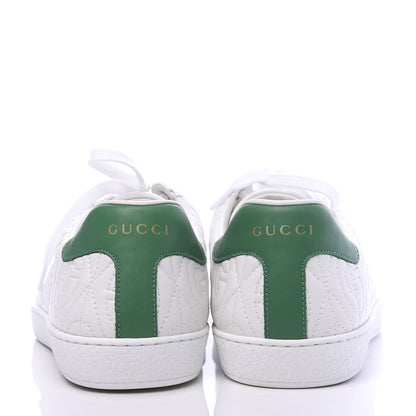 Gucci Nappa G Rhombus Mens Ace Sneakers 10 Great White Green 6 of 10