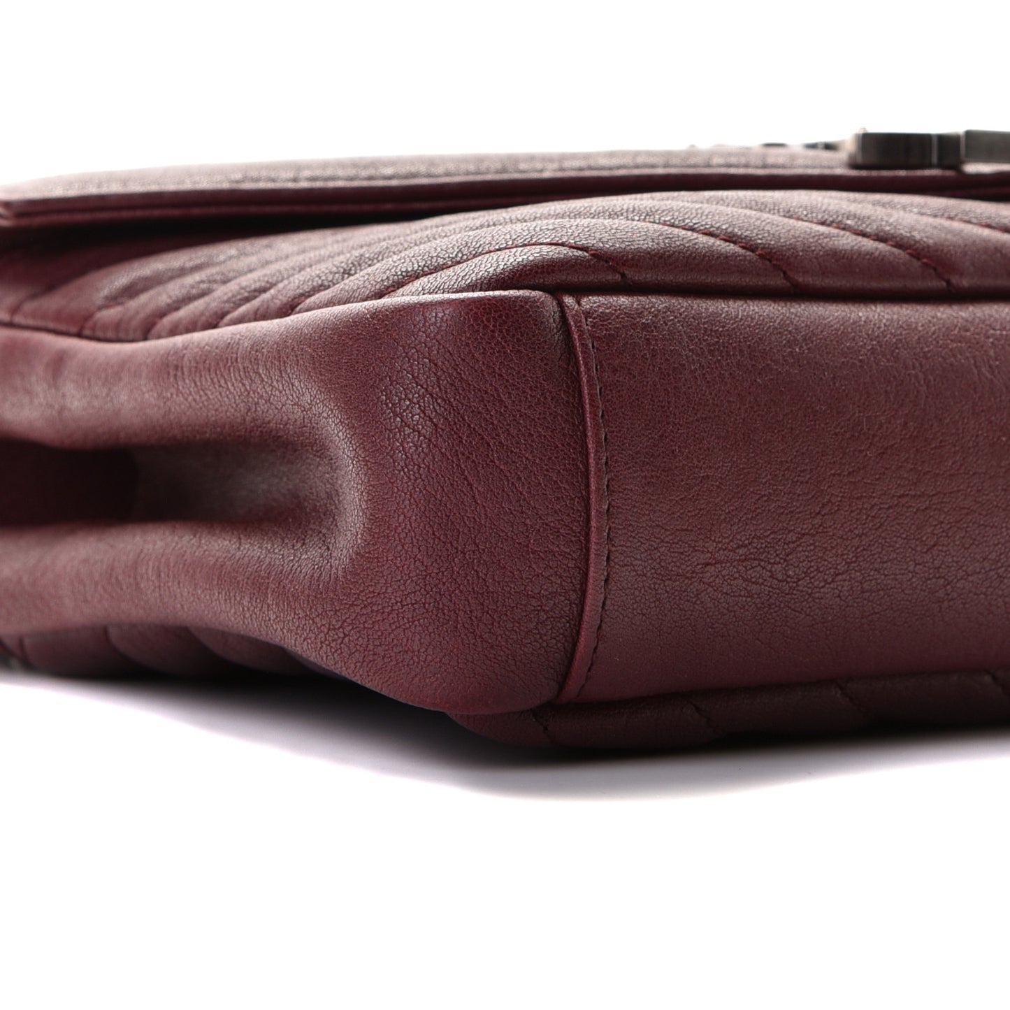 Sheepskin Matelasse Chevron Monogram Medium College Bag Rouge Legion