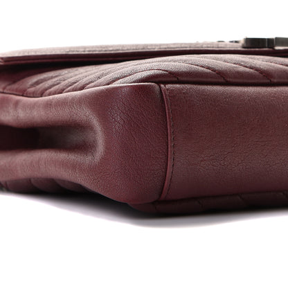 Saint Laurent Sheepskin Matelasse Chevron Monogram Medium College Bag Rouge Legion 9 of 10