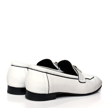 Hermes Calfskin Womens Paris Loafers 35.5 White 4 of 9