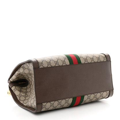 Gucci GG Supreme Monogram Web Medium Ophidia Tote Bag Brown 4 of 11