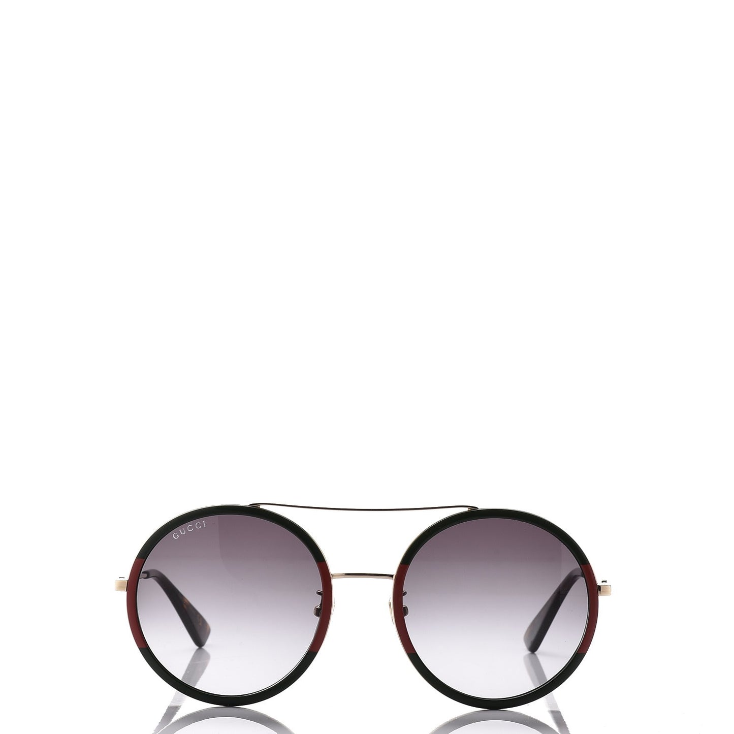 Round Frame Sunglasses GG0061S Gold Green