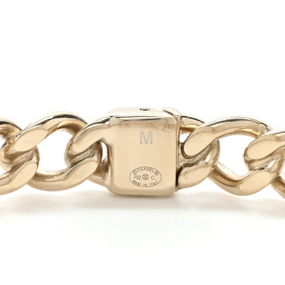 Chanel Metal CC Chain Link Choker Necklace M Gold 4 of 5