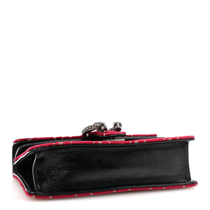 Gucci Velvet Skipper Crystal GG Monogram Small Dionysus Shoulder Bag Red Cipria Black Black Diamond 4 of 10
