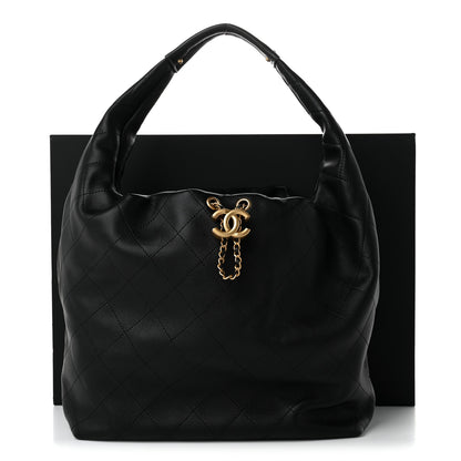 Chanel Calfskin Quilted Maxi Hobo Black 11 of 11
