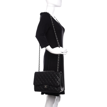 Chanel Caviar Quilted Jumbo Single Flap Black 2 of 11