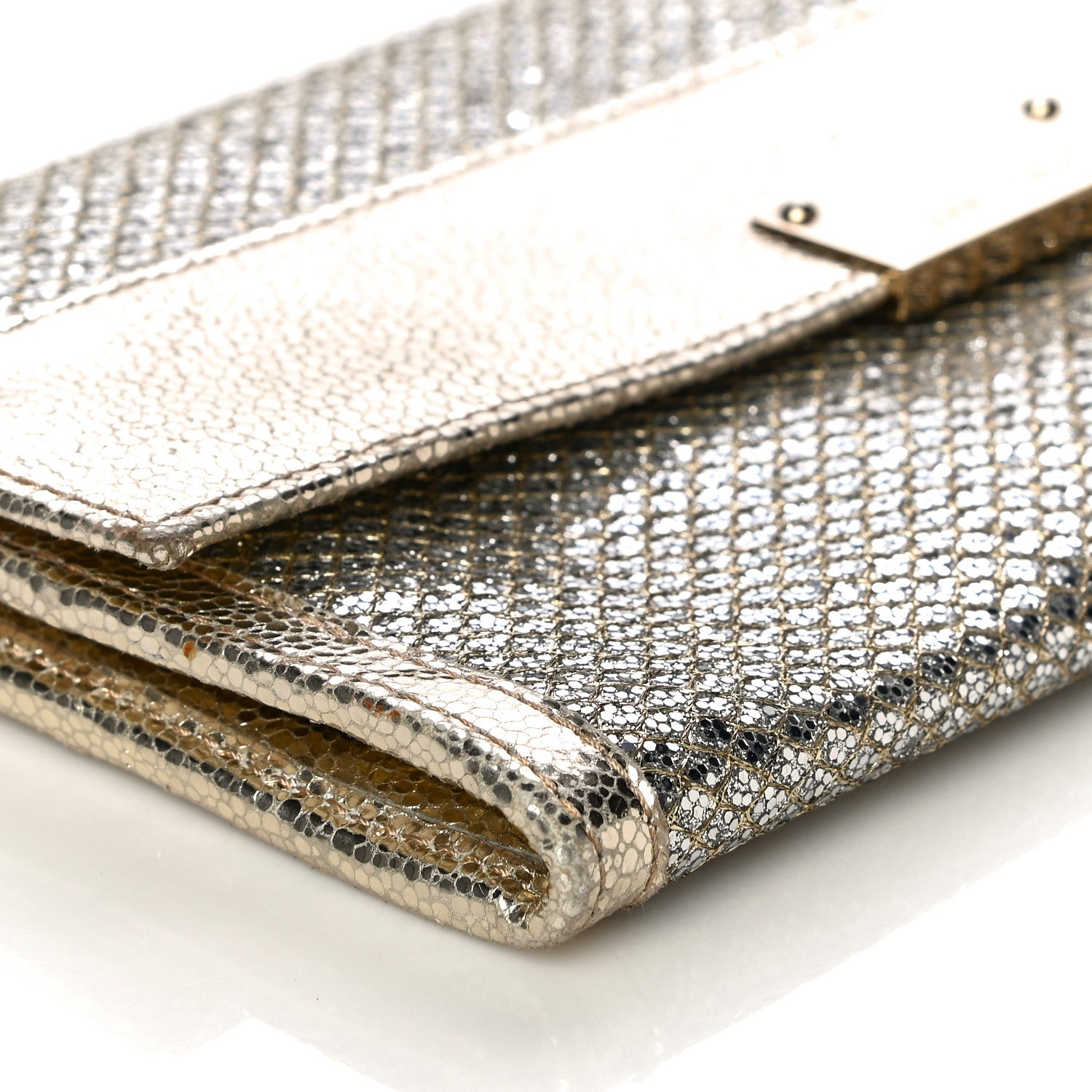 Jimmy Choo Glitter Fabric Reese Clutch Wallet Metallic 9 of 11