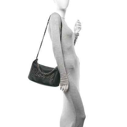 Chanel Calfskin Chain 20s Signature Hobo Black 2 of 10