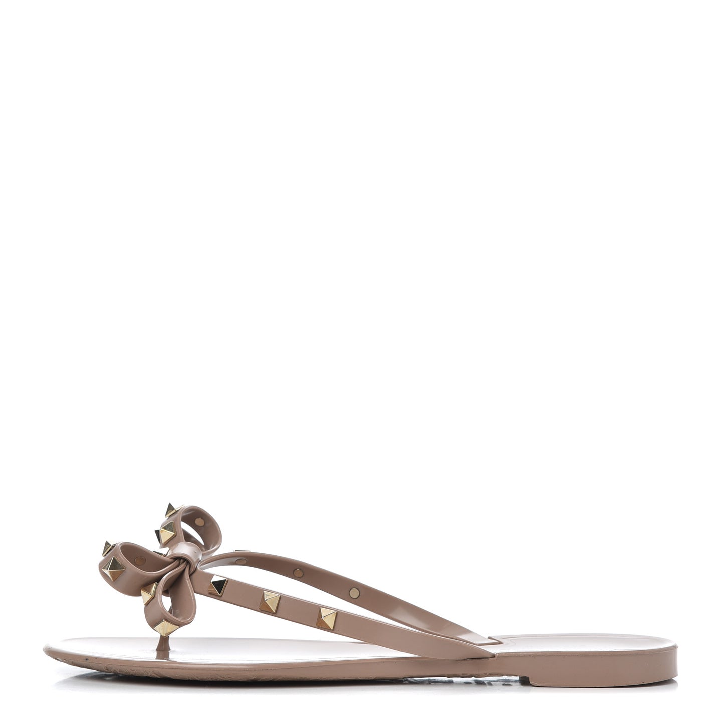 PVC Jelly Rockstud Bow Thong Sandals 41 Poudre