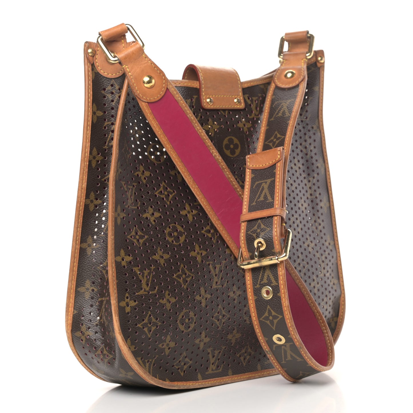 Monogram Perforated Musette Fuchsia