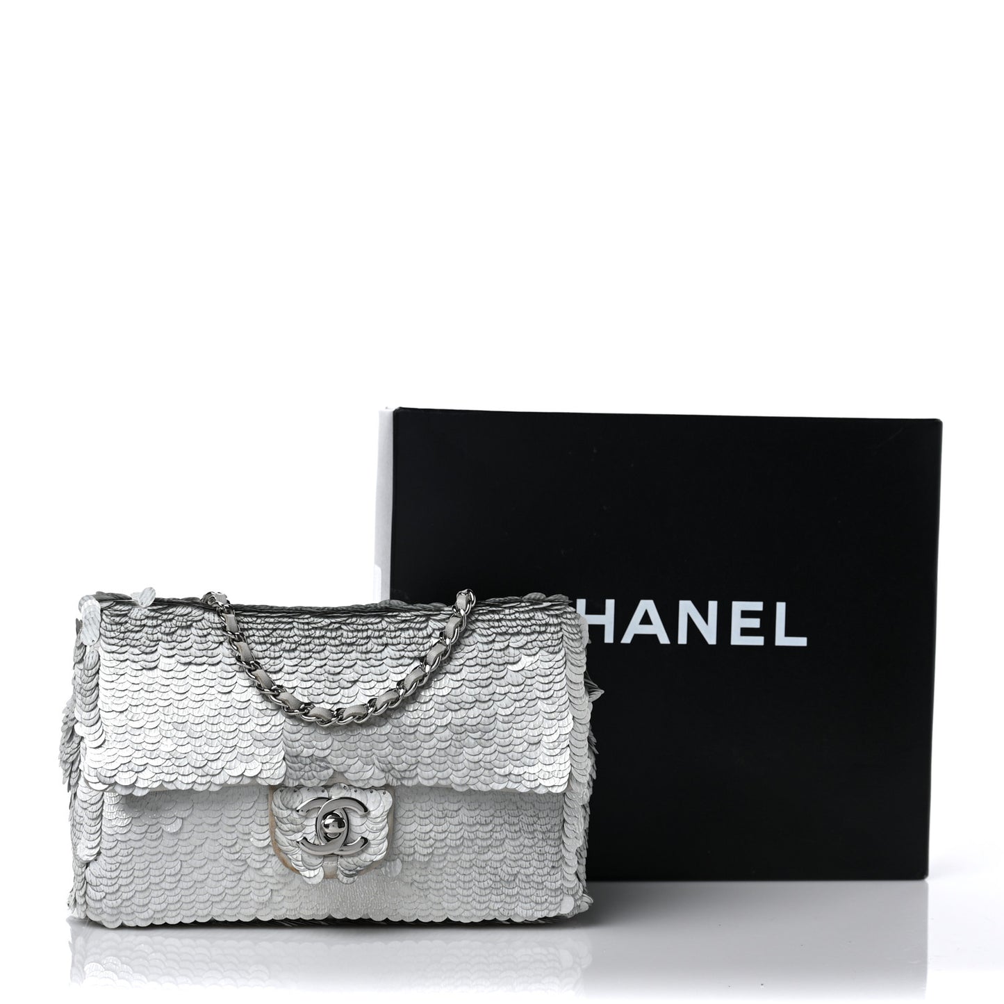 Sequin Small Single Flap Silver