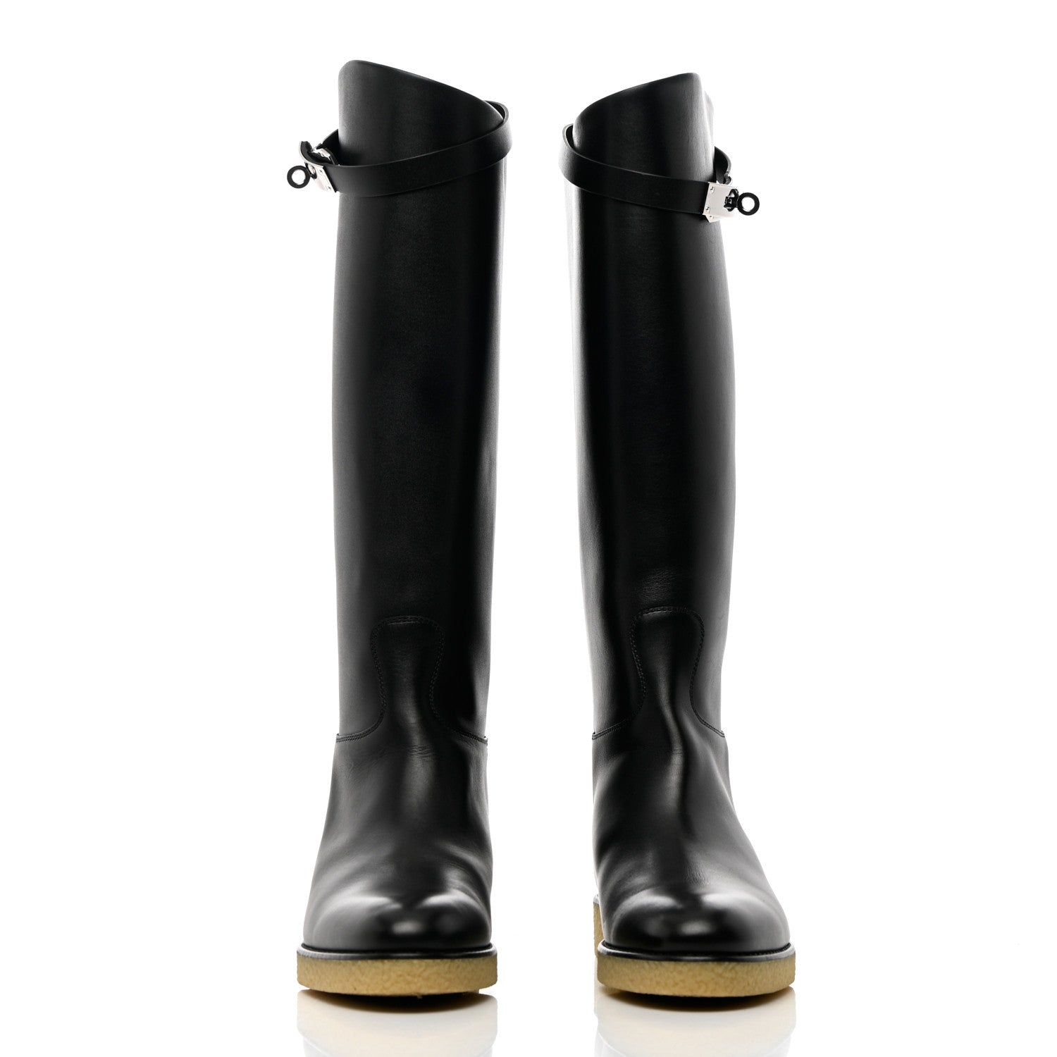 Hermes Calfskin Faustine Boots 38.5 Black 2 of 14