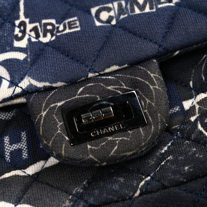 Chanel Jersey Quilted Camellia 2.55 Reissue Mini Flap Black White 11 of 11