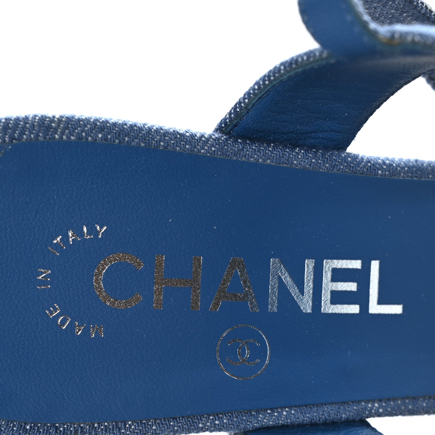 Chanel Denim Chain Sandals 39 Blue 7 of 9