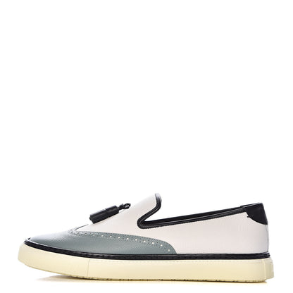 Hermes Epsom Calfskin Mens Must Sneakers 41.5 Celadon Black White 1 of 14