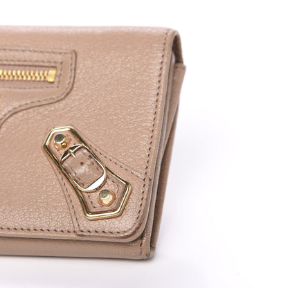Balenciaga Chevre Gold Metallic Edge Hardware Money Wallet Rose de Sables 9 of 15