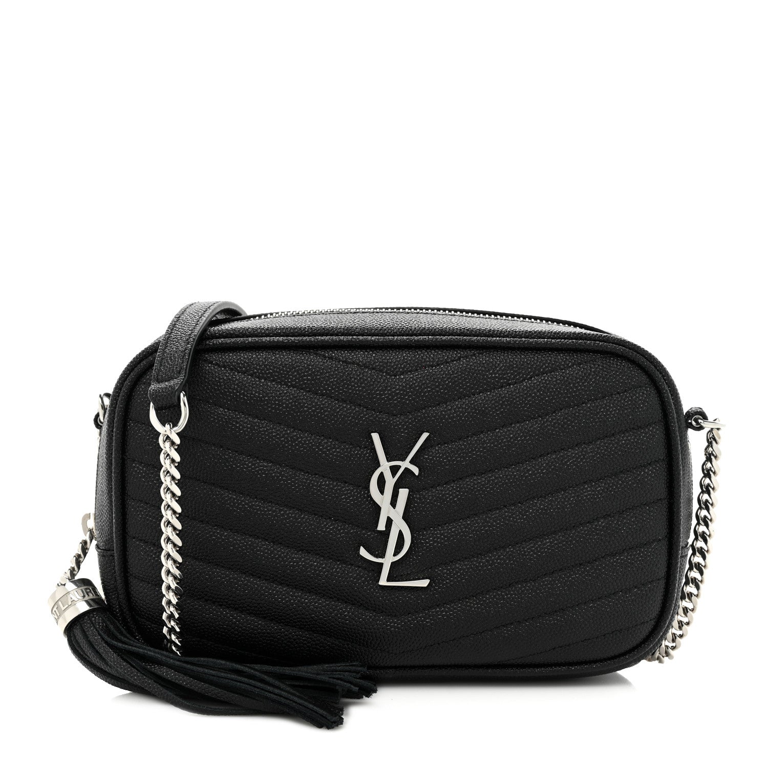 Saint Laurent Grain De Poudre Matelasse Monogram Mini Lou Camera Bag Black 1 of 10