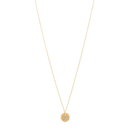 David Yurman 18K Yellow Gold Diamond Initial K Charm Pendant Necklace 1 of 5