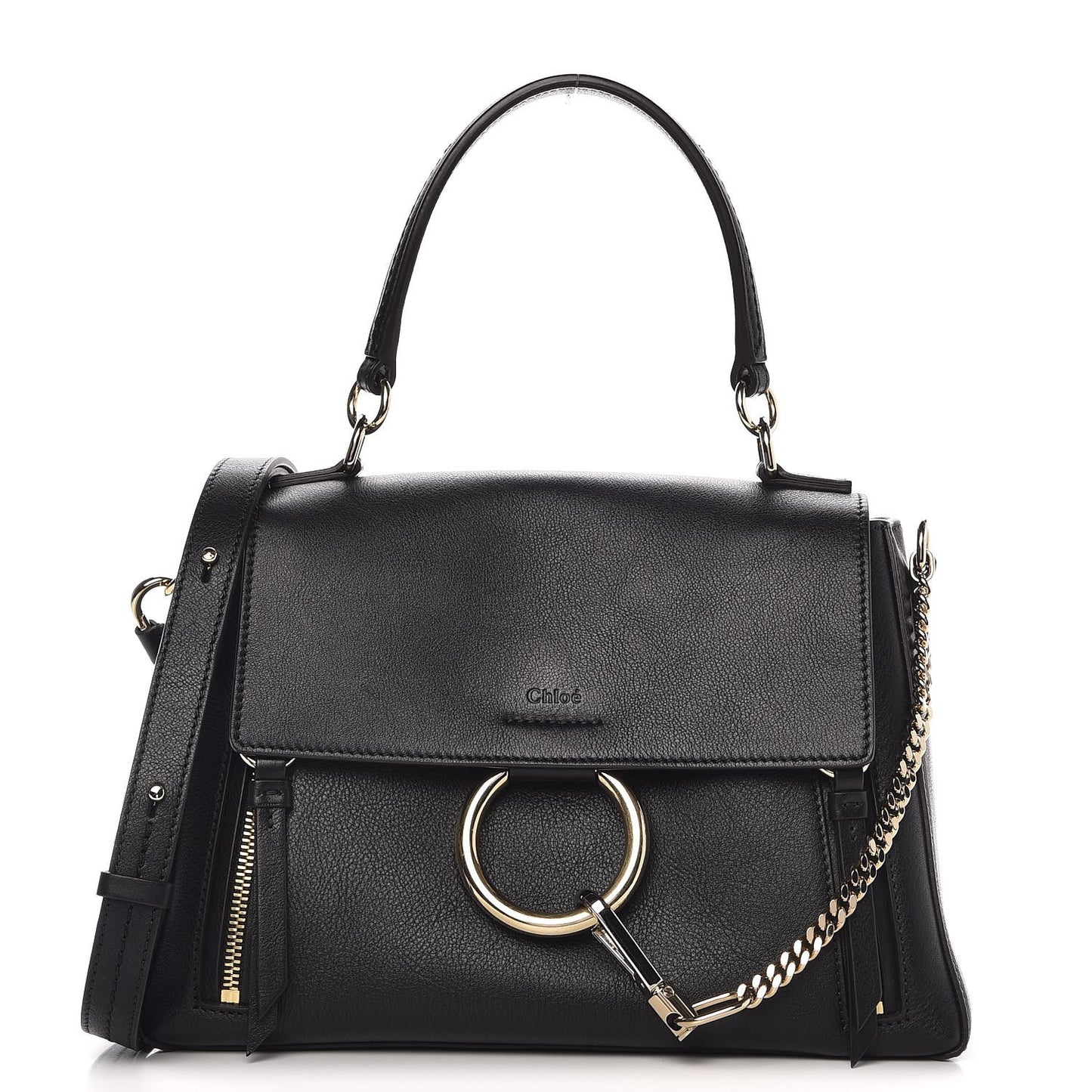 Calfskin Small Faye Day Shoulder Bag Black