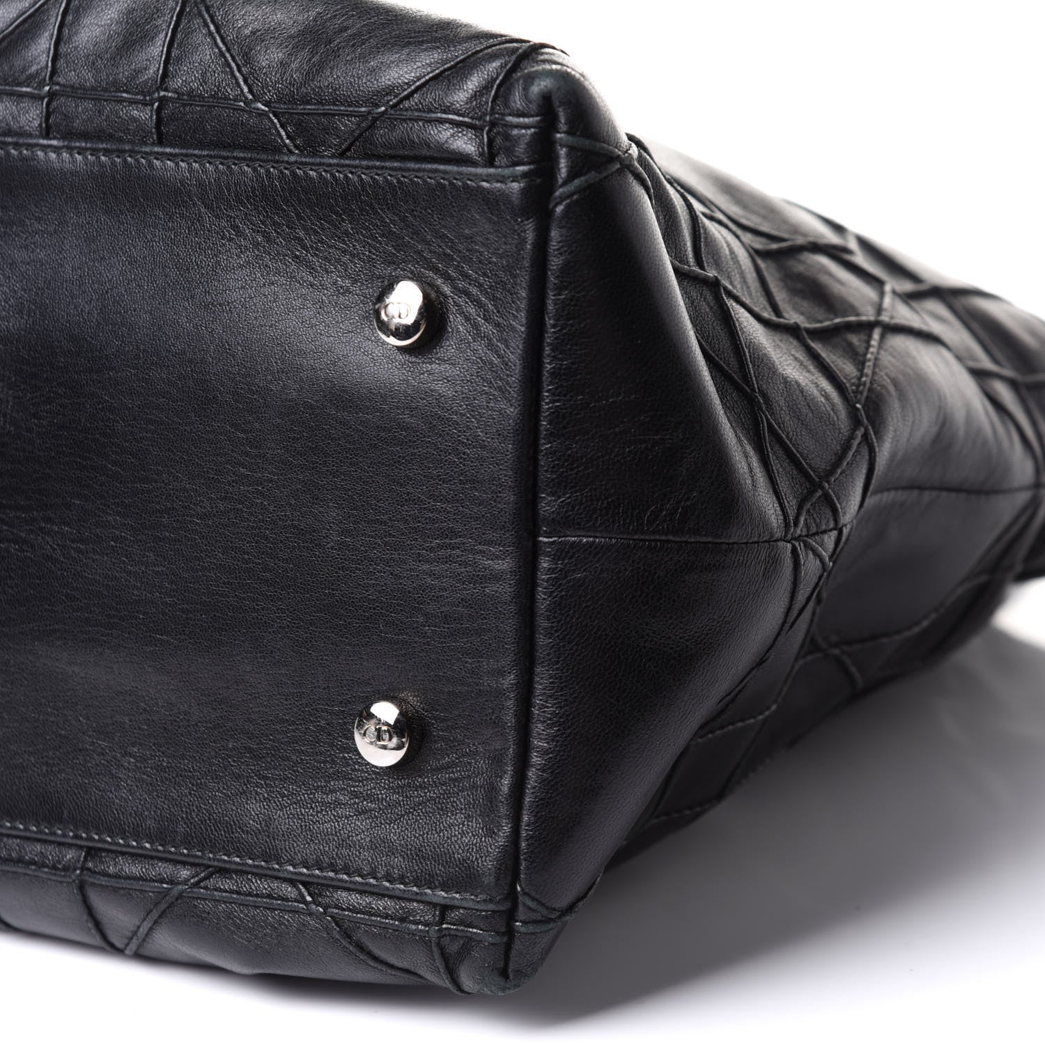 Christian Dior Lambskin Cannage Large Granville Tote Black 10 of 12