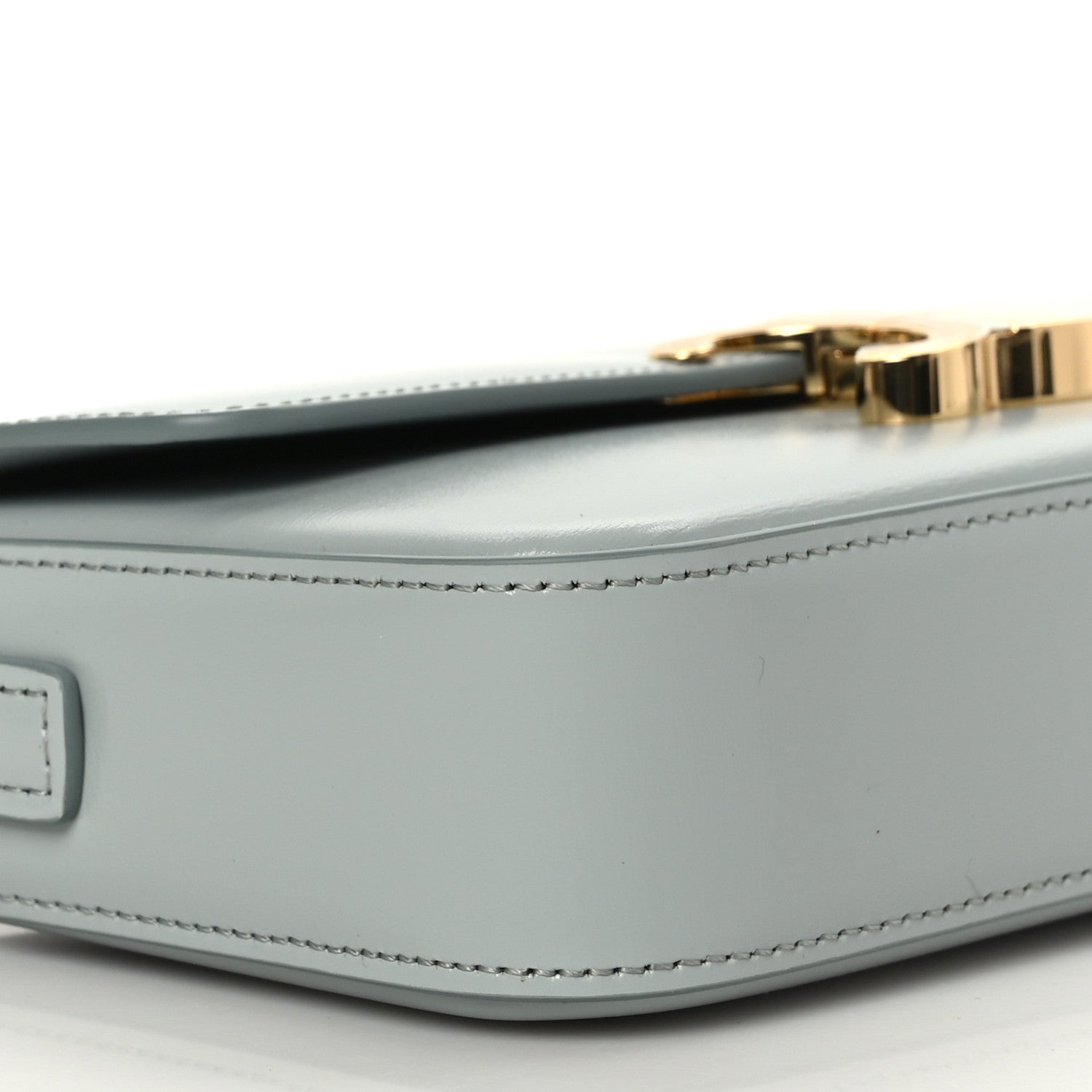 Celine Shiny Calfskin Triomphe Shoulder Bag Soft Blue 6 of 7