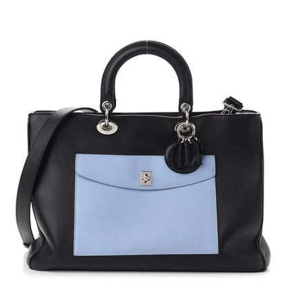 Christian Dior Smooth Calfskin Tri-Color Diorissimo Pocket Tote Black Blue Red 1 of 14