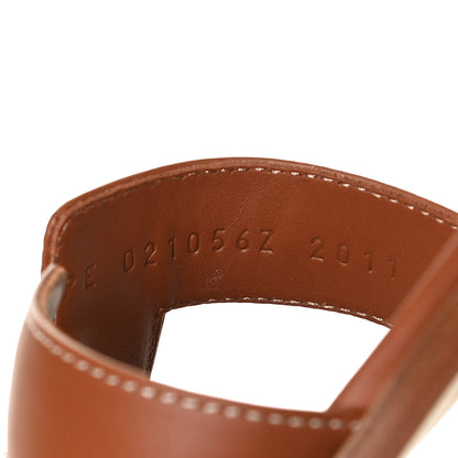Hermes Box Calfskin Oran Sandals 37 Gold 9 of 11