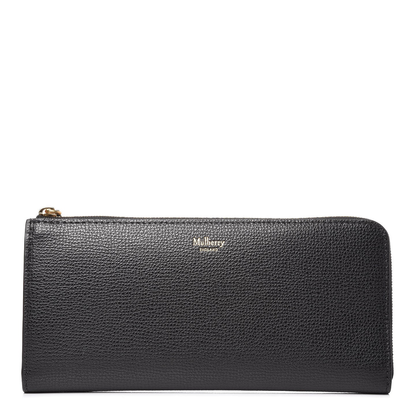 Cross Grain Calfskin Long Part Zip Wallet Black