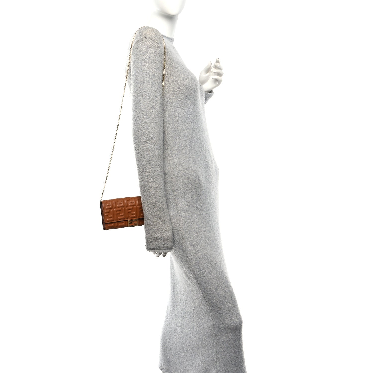 Fendi Nappa Matisse FF Embossed Continental Wallet On Chain Coloniale 2 of 9