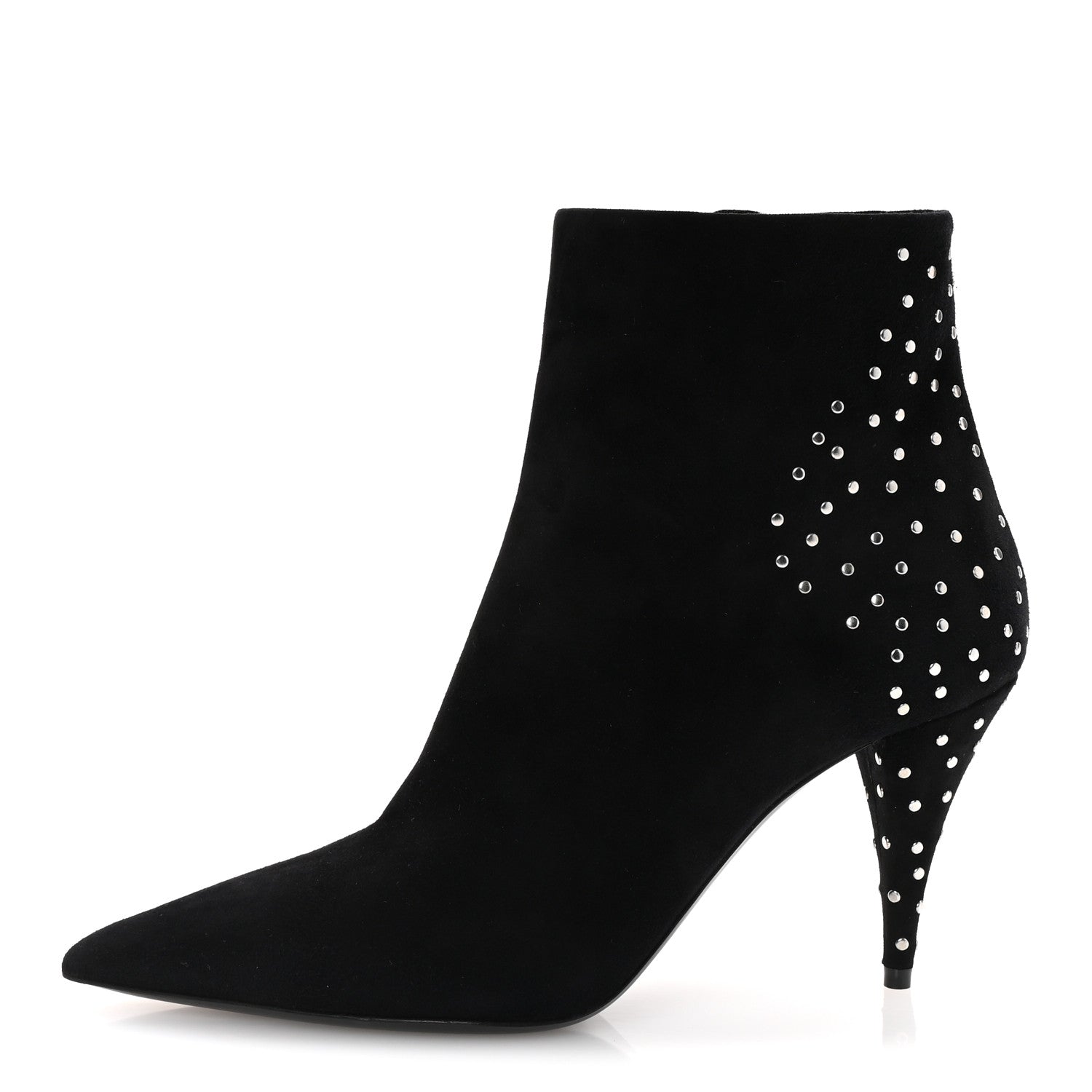 Saint Laurent Suede Studded Kiki 85 Zip Boot 37 Black 1 of 10