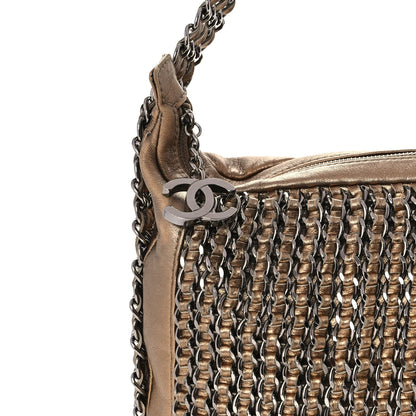 Chanel Metallic Lambskin Triple Chain Hobo Gold 10 of 12